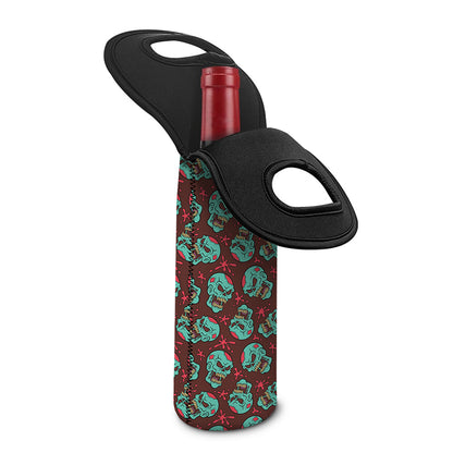 Bloody Zombie Pattern Print Single Neoprene Wine Tote