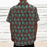 Bloody Zombie Pattern Print Textured Short Sleeve Shirt