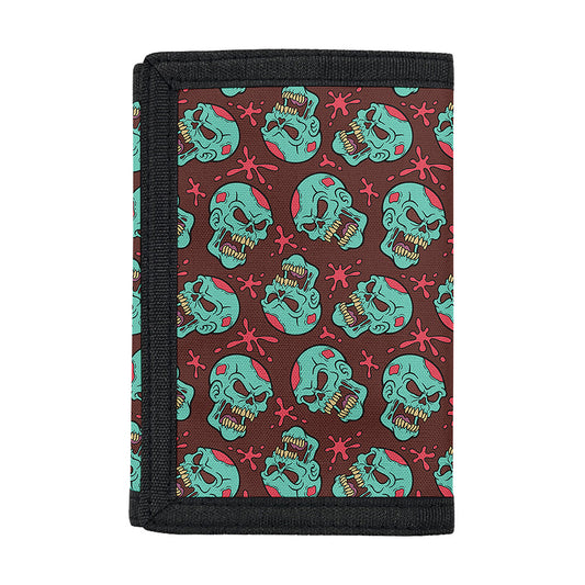 Bloody Zombie Pattern Print Trifold Wallet