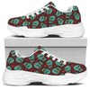 Bloody Zombie Pattern Print White Chunky Shoes