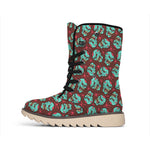 Bloody Zombie Pattern Print Winter Boots