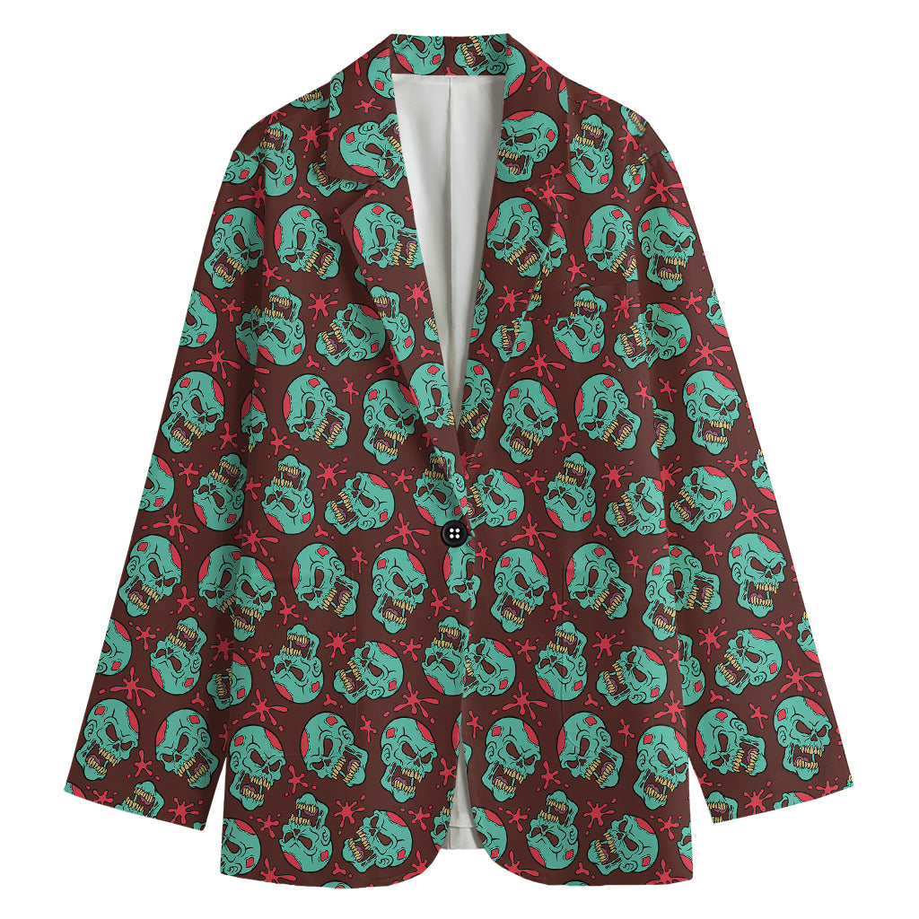 Bloody Zombie Pattern Print Women's Blazer