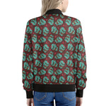 Bloody Zombie Pattern Print Women's Bomber Jacket