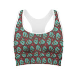 Bloody Zombie Pattern Print Women's Sports Bra