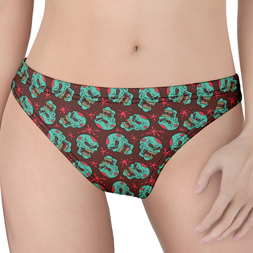 Bloody Zombie Pattern Print Women's Thong