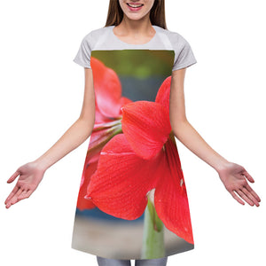 Blooming Amaryllis Print Adjustable Apron