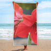 Blooming Amaryllis Print Beach Towel