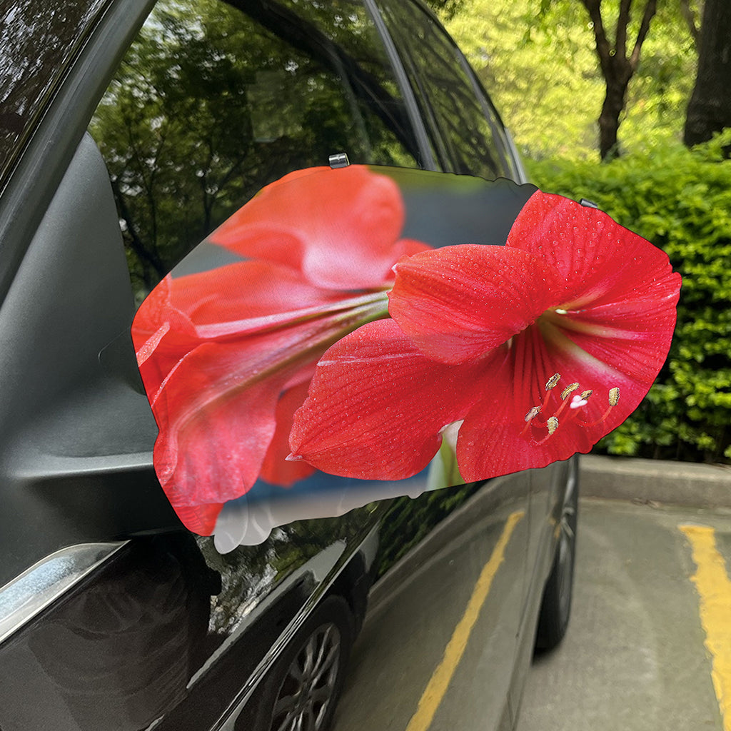 Blooming Amaryllis Print Car Side Mirror Covers