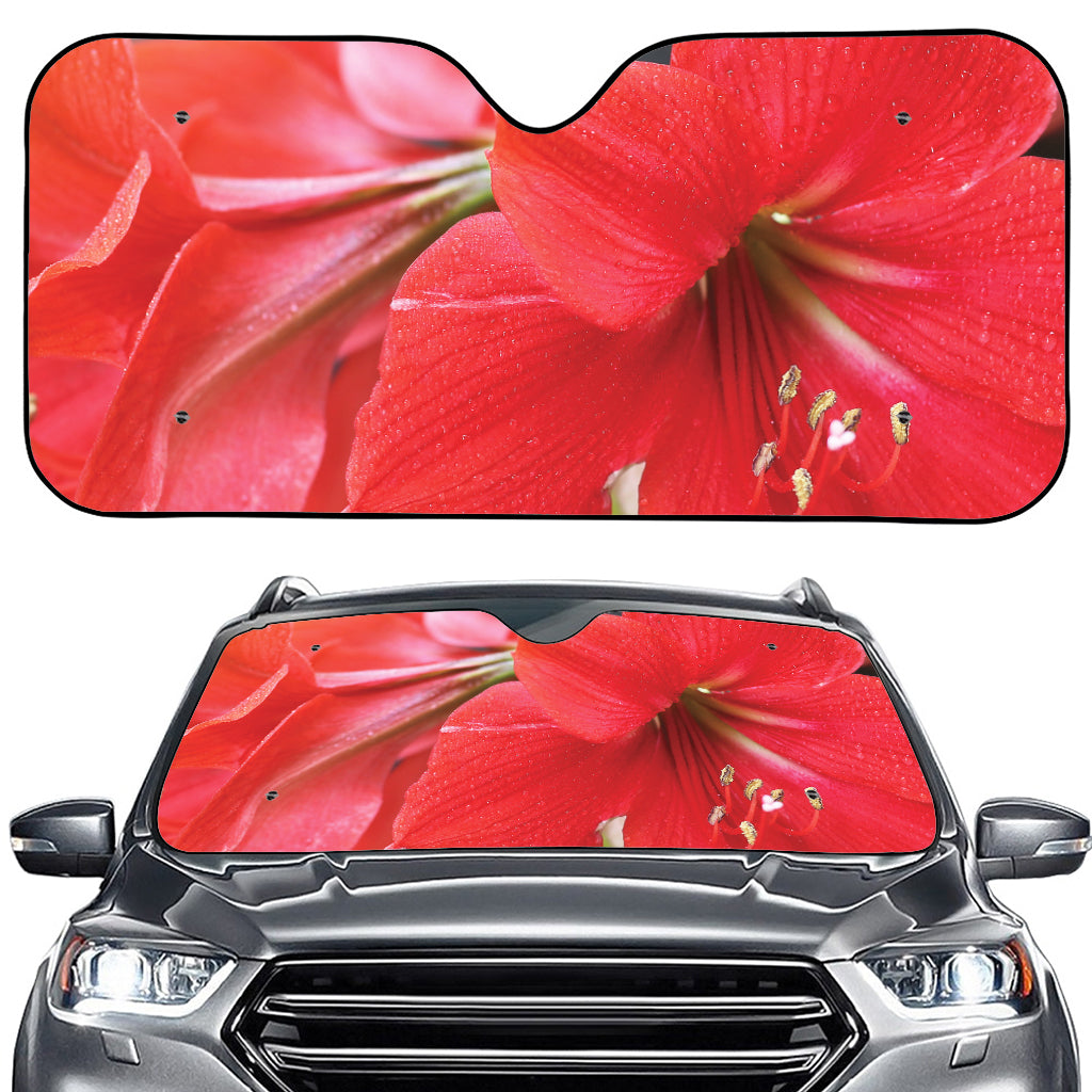 Blooming Amaryllis Print Car Windshield Sun Shade