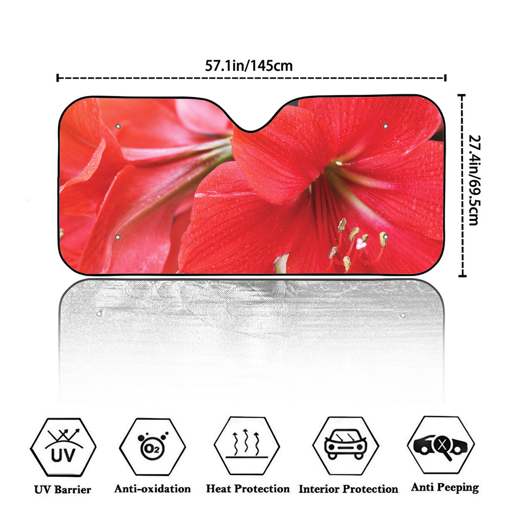 Blooming Amaryllis Print Car Windshield Sun Shade