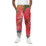 Blooming Amaryllis Print Cotton Pants