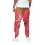Blooming Amaryllis Print Cotton Pants