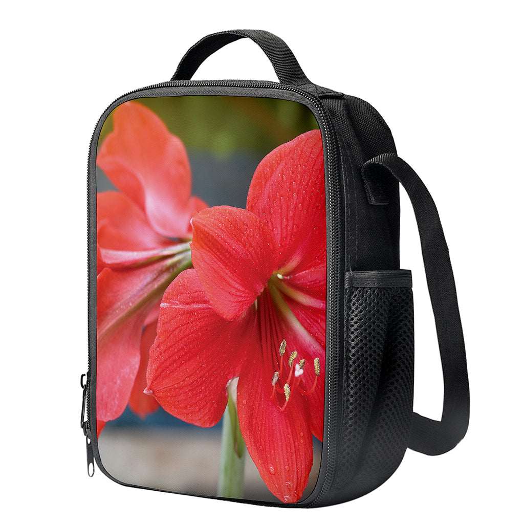 Blooming Amaryllis Print Crossbody Lunch Bag