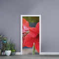 Blooming Amaryllis Print Door Sticker