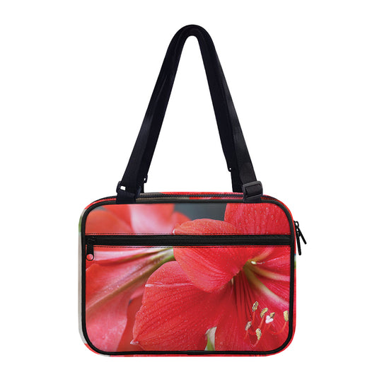 Blooming Amaryllis Print Double Strap Bible Bag