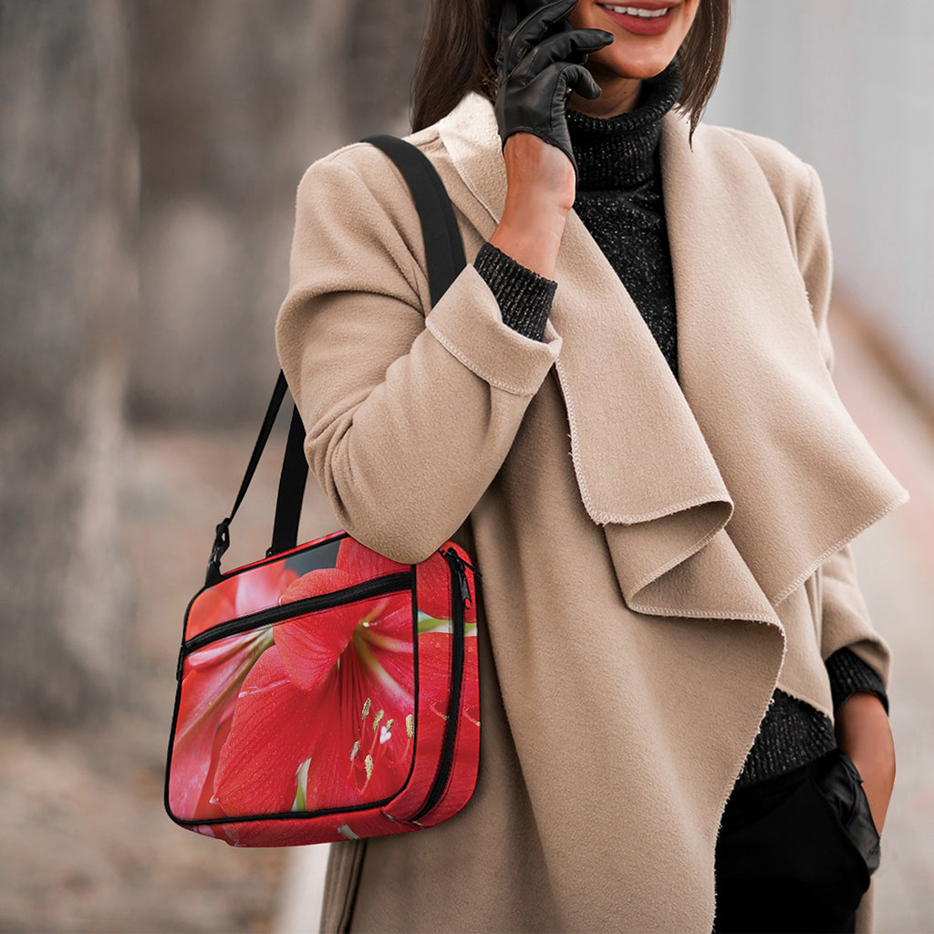 Blooming Amaryllis Print Double Strap Bible Bag