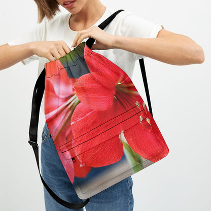 Blooming Amaryllis Print Drawstring Backpack