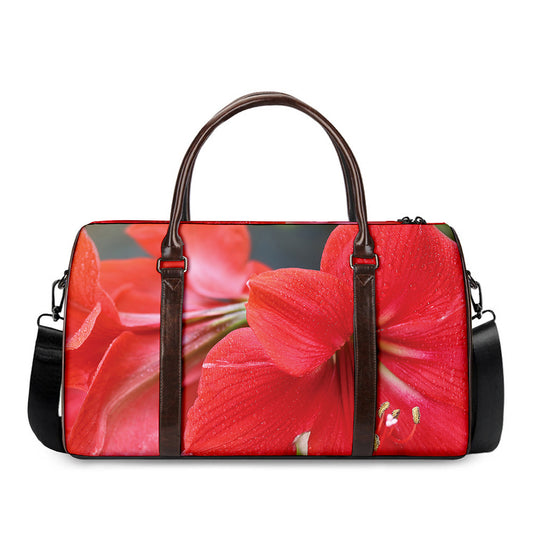 Blooming Amaryllis Print Duffle Bag