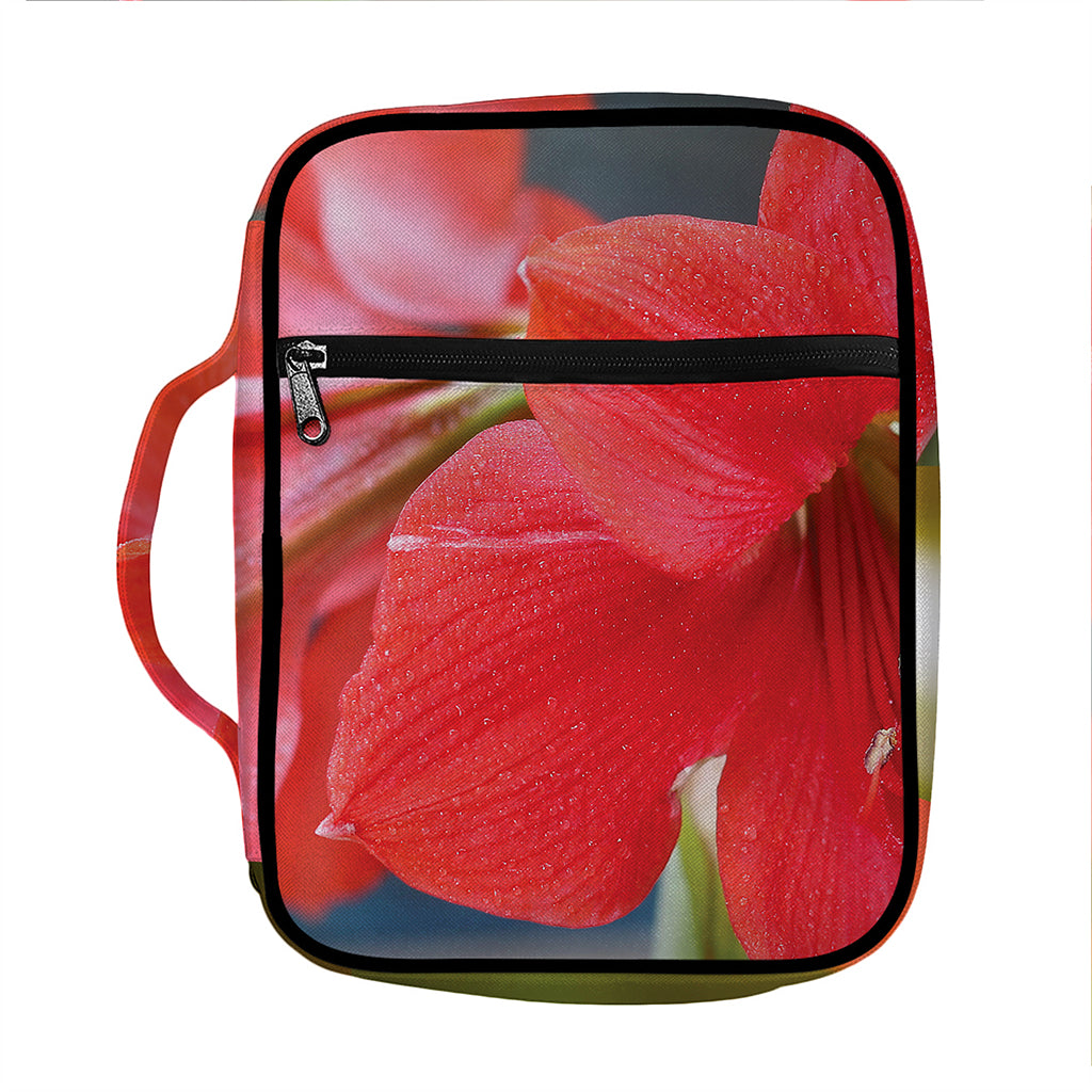 Blooming Amaryllis Print Front Pocket Bible Bag