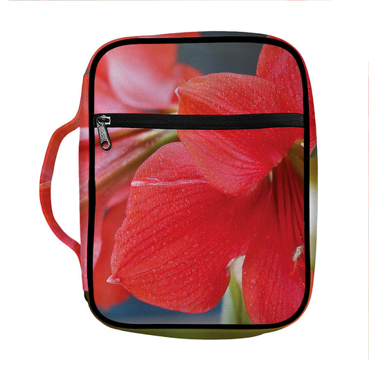 Blooming Amaryllis Print Front Pocket Bible Bag