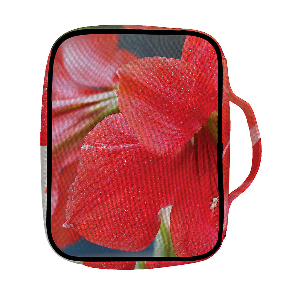 Blooming Amaryllis Print Front Pocket Bible Bag
