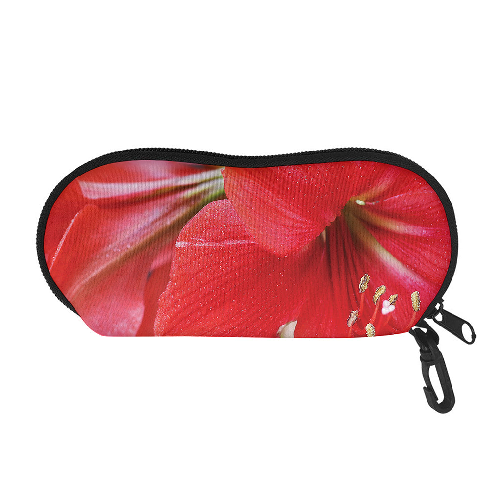 Blooming Amaryllis Print Glasses Case