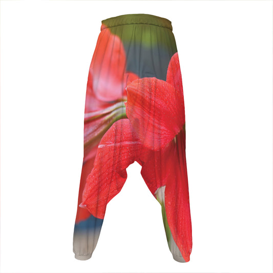 Blooming Amaryllis Print Hammer Pants