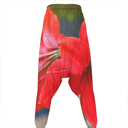 Blooming Amaryllis Print Hammer Pants