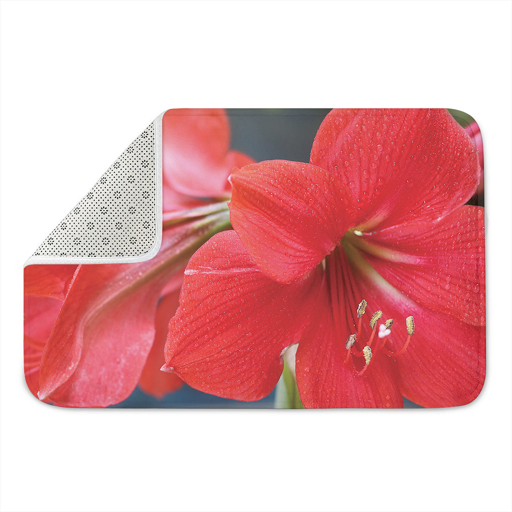 Blooming Amaryllis Print Indoor Door Mat