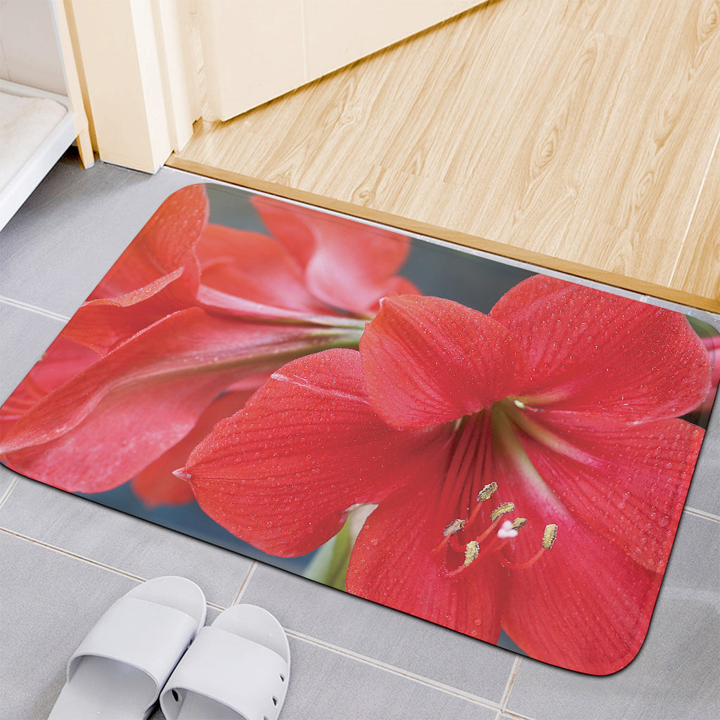 Blooming Amaryllis Print Indoor Door Mat