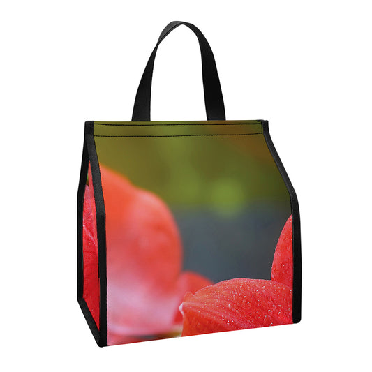 Blooming Amaryllis Print Insulated Lunch Tote
