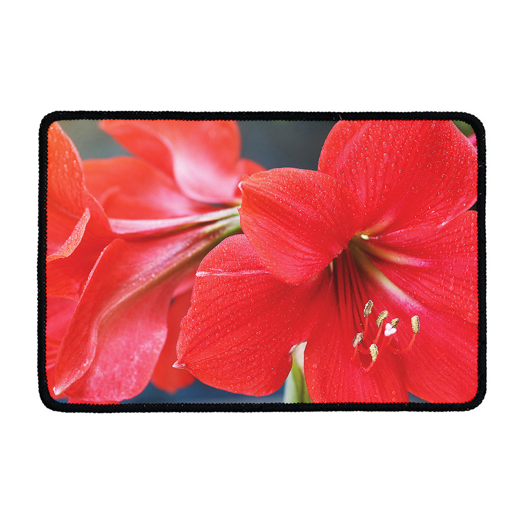 Blooming Amaryllis Print Kitchen Mat