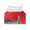 Blooming Amaryllis Print Leather Tissue Box Cover