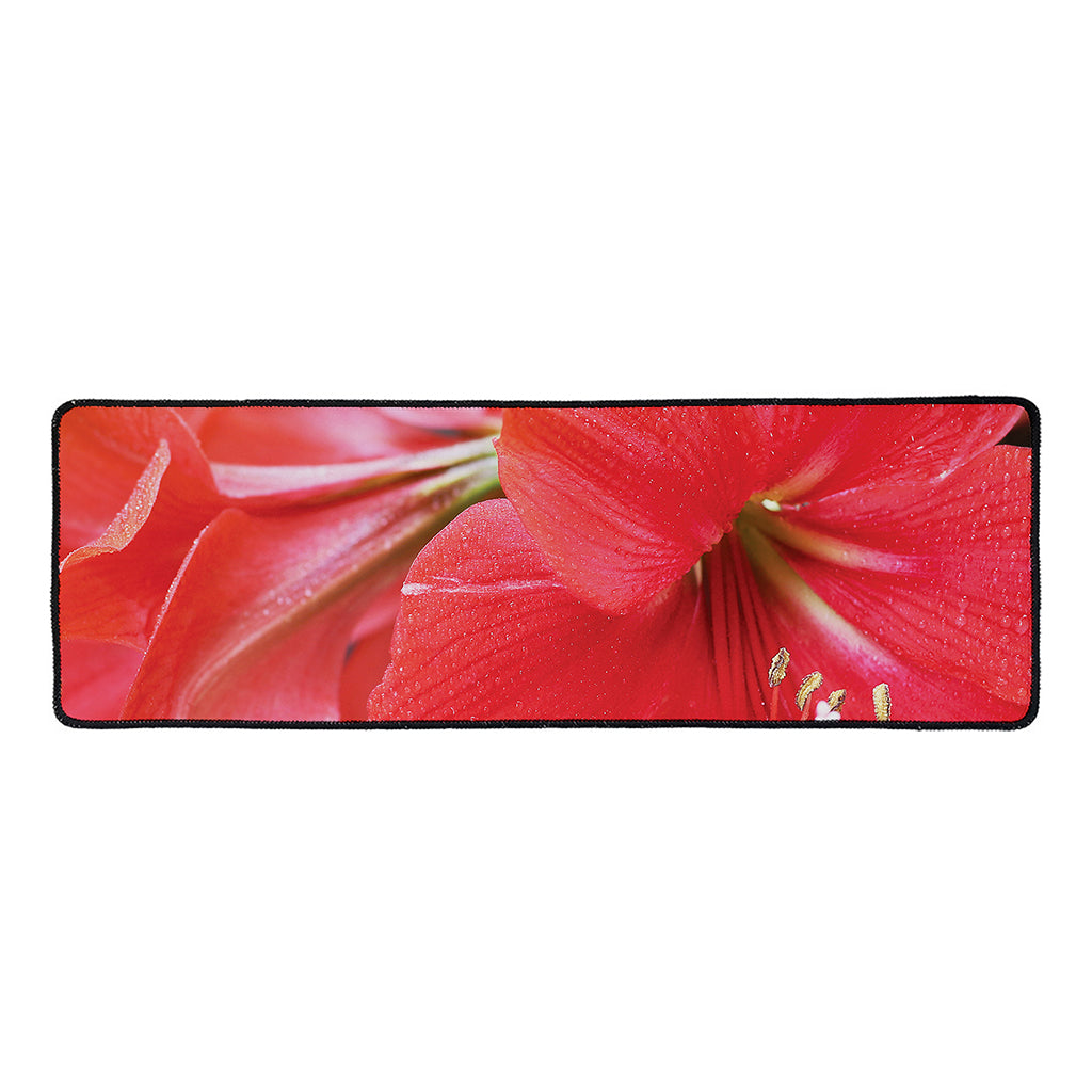 Blooming Amaryllis Print Long Kitchen Mat