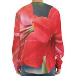 Blooming Amaryllis Print Long Sleeve Baseball Jersey