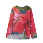 Blooming Amaryllis Print Long Sleeve Short Coat