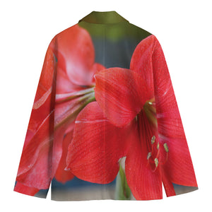 Blooming Amaryllis Print Men's Blazer