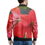 Blooming Amaryllis Print Men's Bomber Jacket