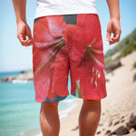 Blooming Amaryllis Print Men's Cargo Shorts