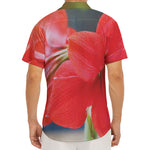 Blooming Amaryllis Print Men's Deep V-Neck Shirt