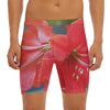 Blooming Amaryllis Print Men's Long Boxer Briefs