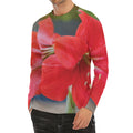 Blooming Amaryllis Print Men's Long Sleeve Rash Guard