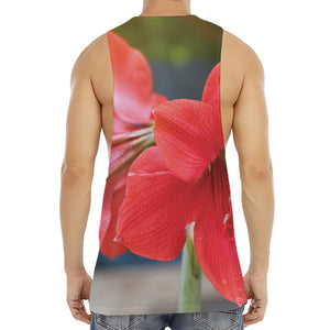 Blooming Amaryllis Print Men's Muscle Tank Top