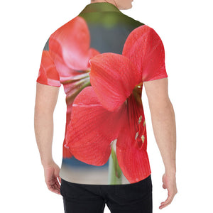 Blooming Amaryllis Print Men's Shirt