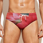 Blooming Amaryllis Print Men's Swim Briefs