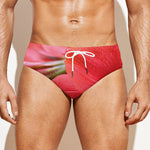 Blooming Amaryllis Print Men's Swim Briefs