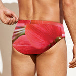 Blooming Amaryllis Print Men's Swim Briefs