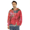 Blooming Amaryllis Print Men's Velvet Pullover Hoodie