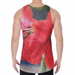 Blooming Amaryllis Print Men's Velvet Tank Top