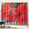 Blooming Amaryllis Print Pencil Pleat Curtains